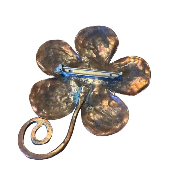 Vintage mixed-metal Cindy Bolin Flower Brooch - Picture 4 of 4